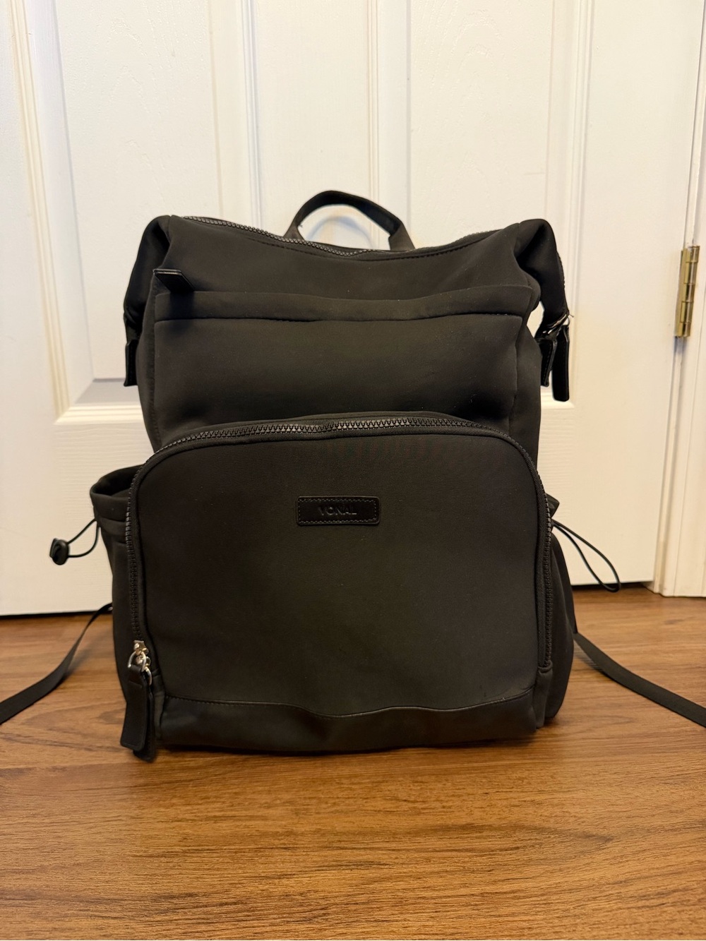 Vonal Neoprene Black Baby Backpack Diaper Bag with 15 Pockets